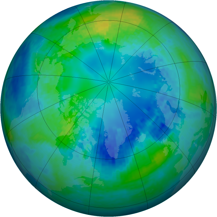 Arctic ozone map for 21 October 2004